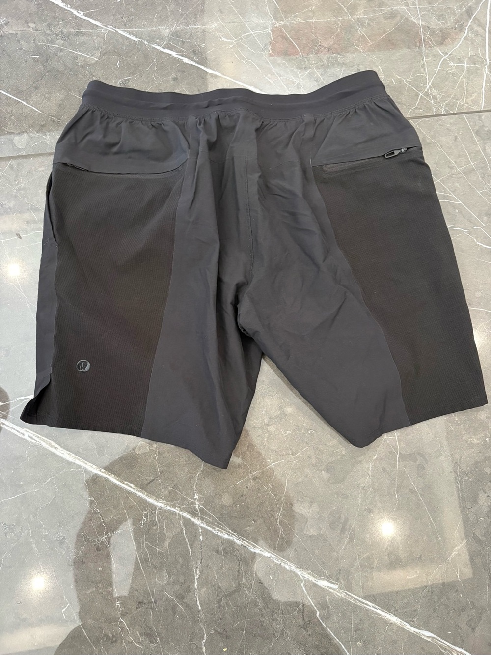 Men's Lululemon Surge Running Shorts With Mesh Side Panels Black Large Stretch